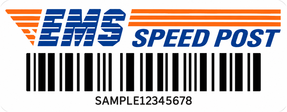 India Post EMS Speed Post Barcode Sticker